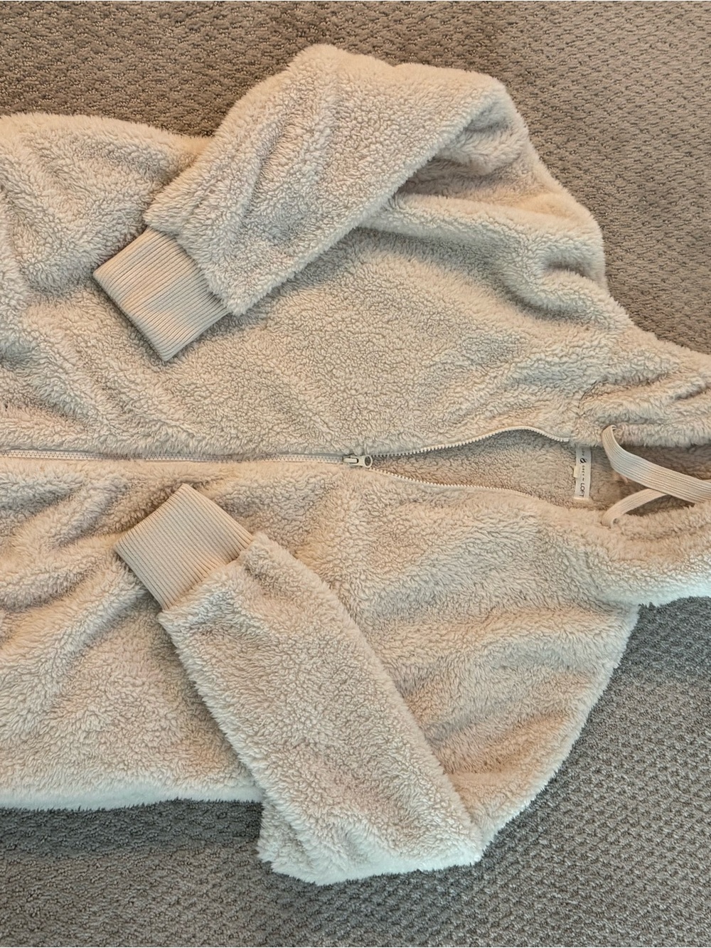 Cozy Women's Cream Sherpa Zip-Up Jacket